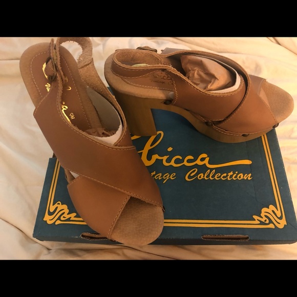 NIB Sbicca Iness Nude Tan Platform Heel Sandals - Picture 3 of 3